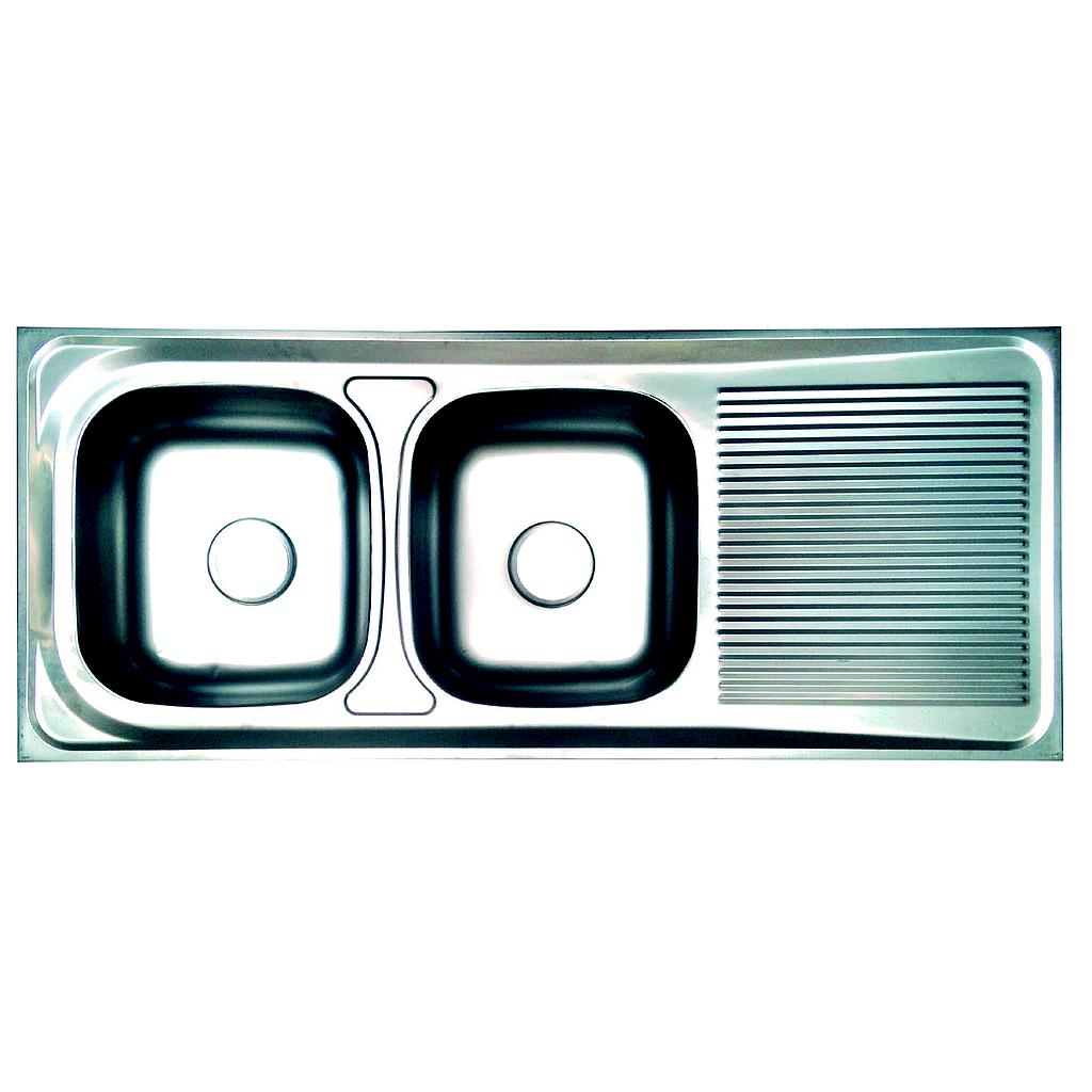 PILETA PULIDA AC. INOX. 1.20X16cm PROF. 2 BACHA UNIVERSAL